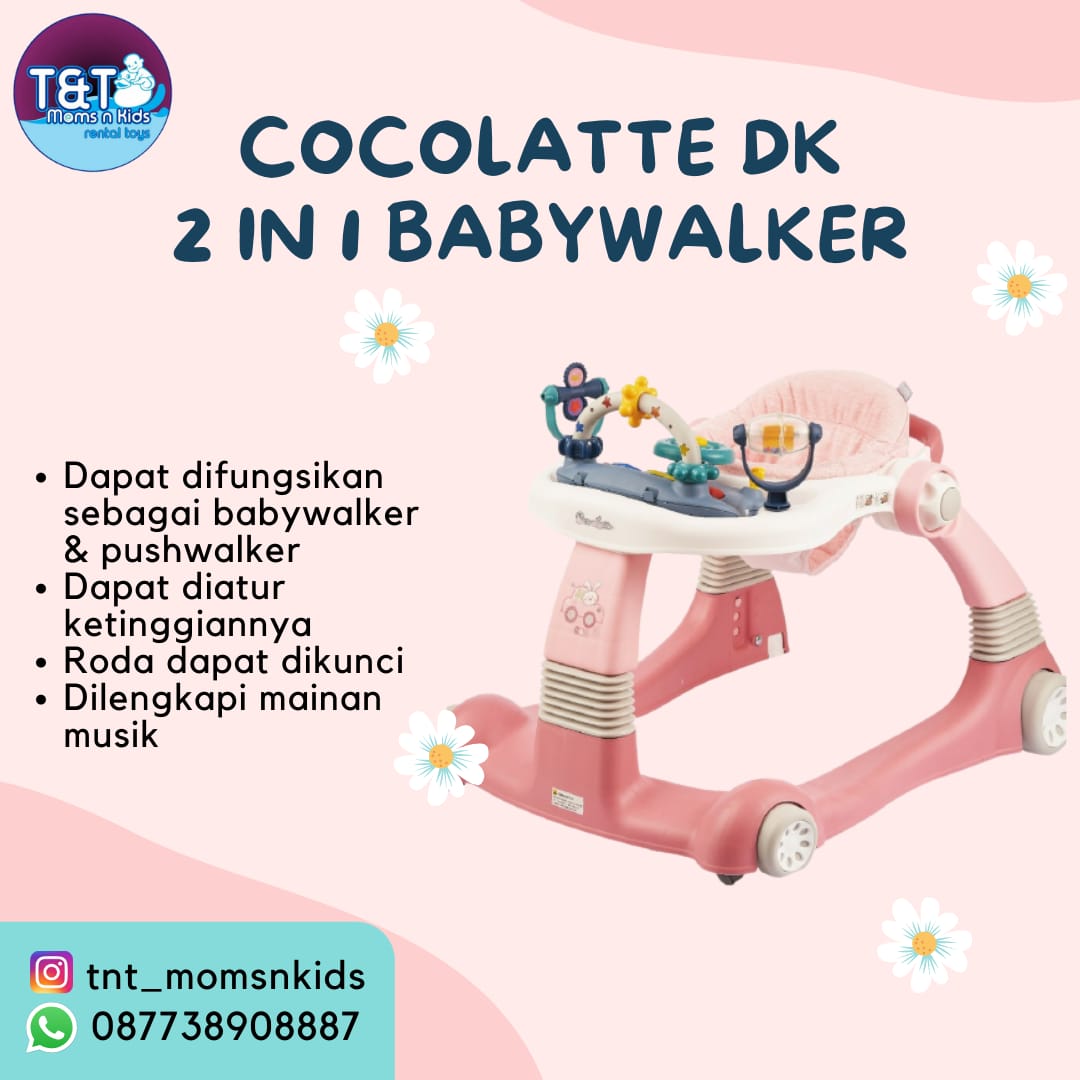 BABYWALKER COCOLATTE 2IN1 PINK NEW DK