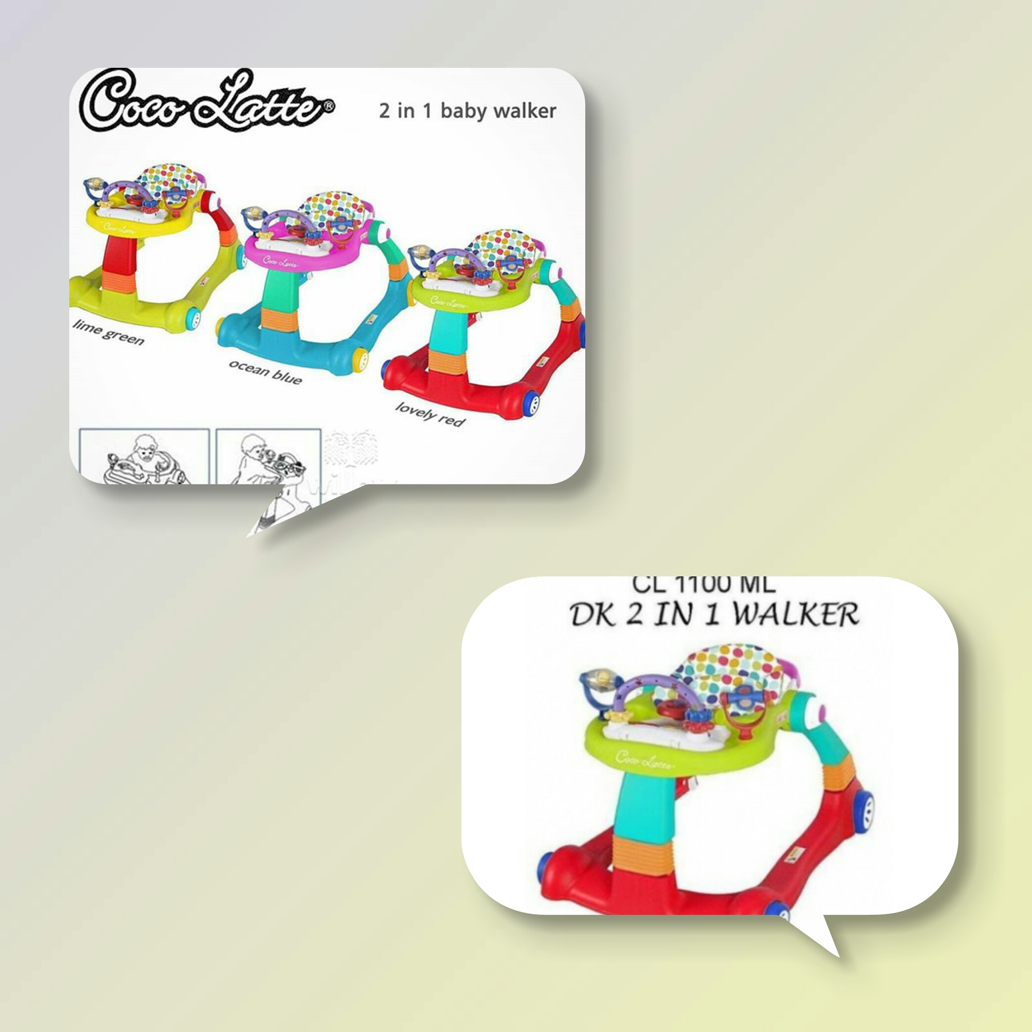 BABYWALKER COCOLATTE 2IN1 MERAH 1